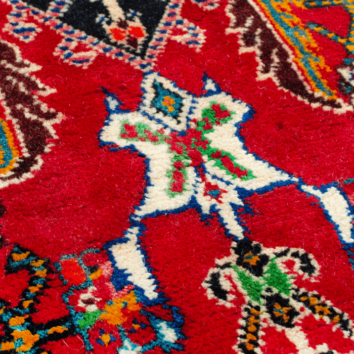 Authentic Persian Kashkoli 5'3" x 8'2" Hand-Knotted Red Wool Rug