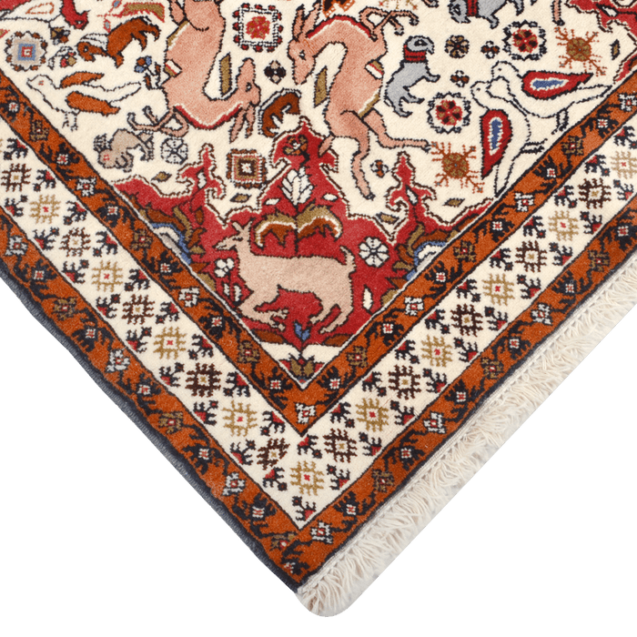 Authentic Persian Tribal Hamadan 3'3" X 6'1" Hand-Knotted Red Wool Rug