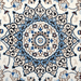 The center of a cream Nain wool area rug, with a traditional floral motif design.