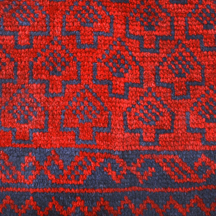 Authentic Baluch 2'7" x 4'5" Hand-Knotted Red Wool Rug