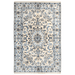 Cam Rugs: A cream base handmade Nain wool area rug, with details of floral motif designs.