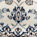 Cam Rugs: A close-up detail of a cream Nain wool area rug, with a traditional floral motif design.