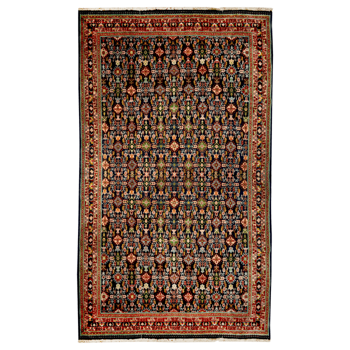 Authentic Persian Kashkoli 6'7" X 10' Hand-Knotted Red Wool Rug