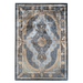 An Authentic Blue Modal Silk area rug with traditional floral motif designs.