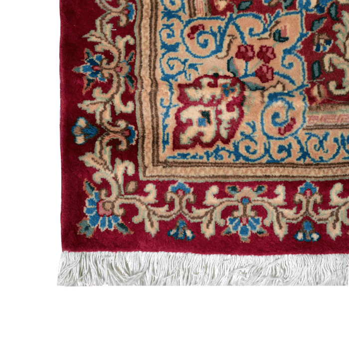 Authentic Palace Persian Kirman 9'8" x 13'6" Hand-Knotted Red Wool Rug