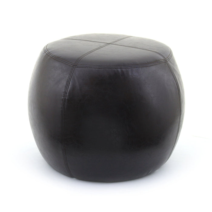 Avalon Faux Leather Pouf - Brown — Cam Rugs