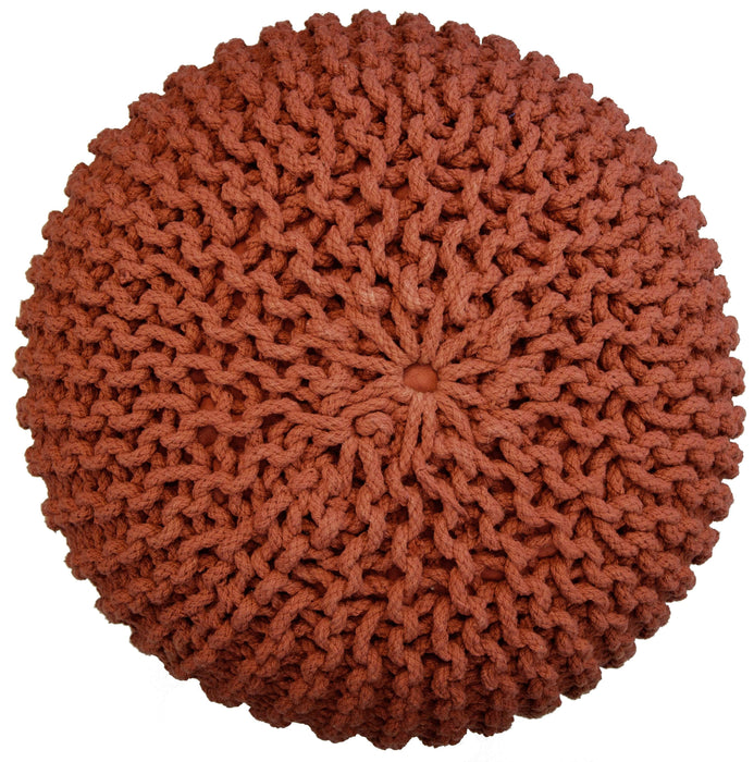 Chunky Knit Pouf - Red - CAM Living