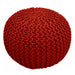 Chunky Knit Pouf - Red - CAM Living