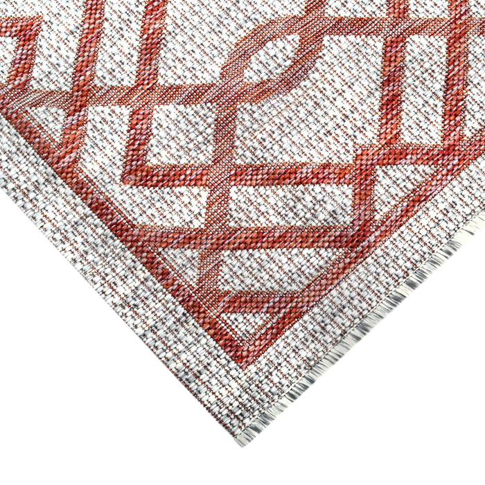Illusion Red Outdoor Rug