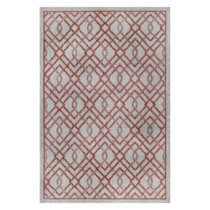 Illusion Red Outdoor Rug