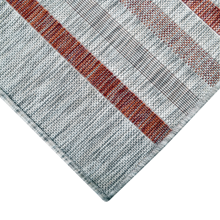 Magnolia Red Striped Outdoor Rug