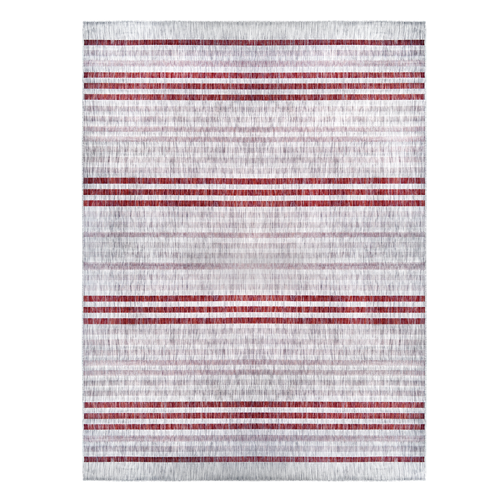 Magnolia Red Striped Outdoor Rug