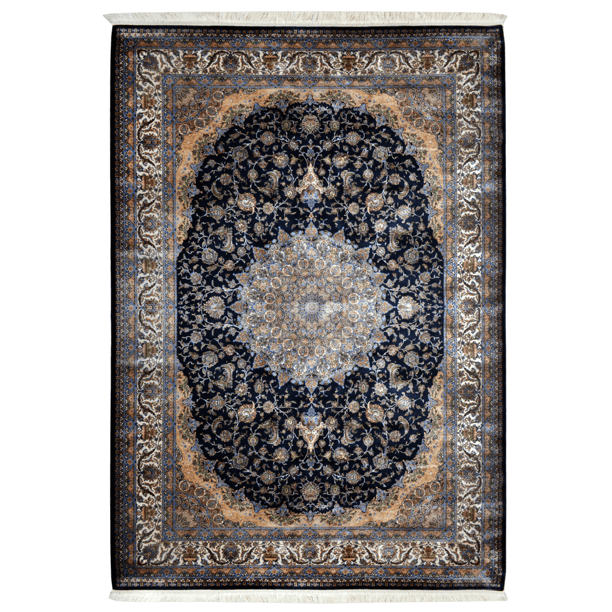Authentic Modal Silk Navy Area Rug — Cam Rugs