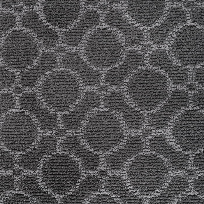 Detail of a CamRugs.Ca grey geometric utility area rug.