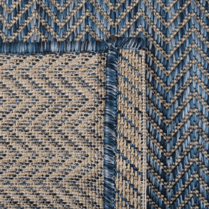 Back of a CamRugs.Ca blue outdoor area rug.