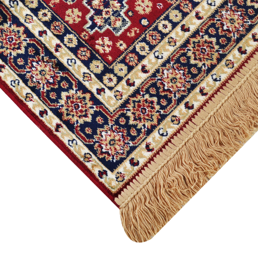 Corner of a CamRugs.Ca cream traditional washable accent mat.