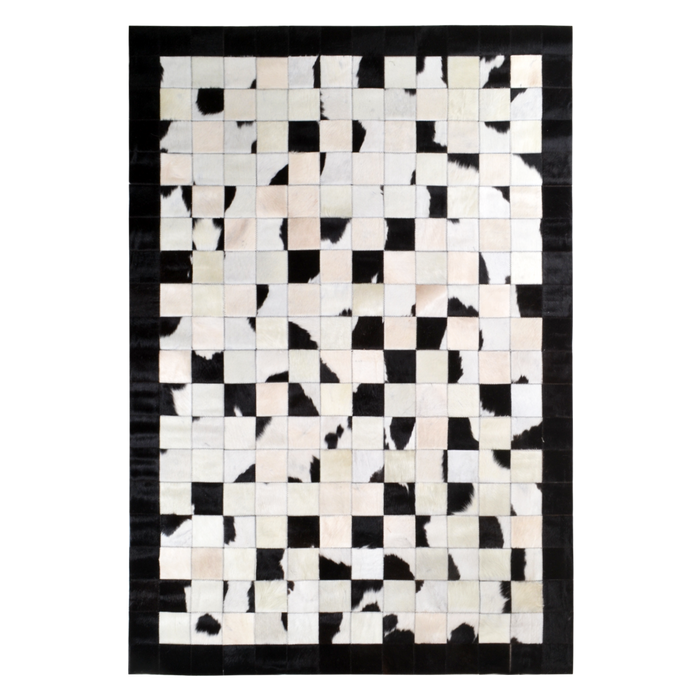 Naturals Collection Vintage 4'5" X 6'5" White Cowhide Area Rug