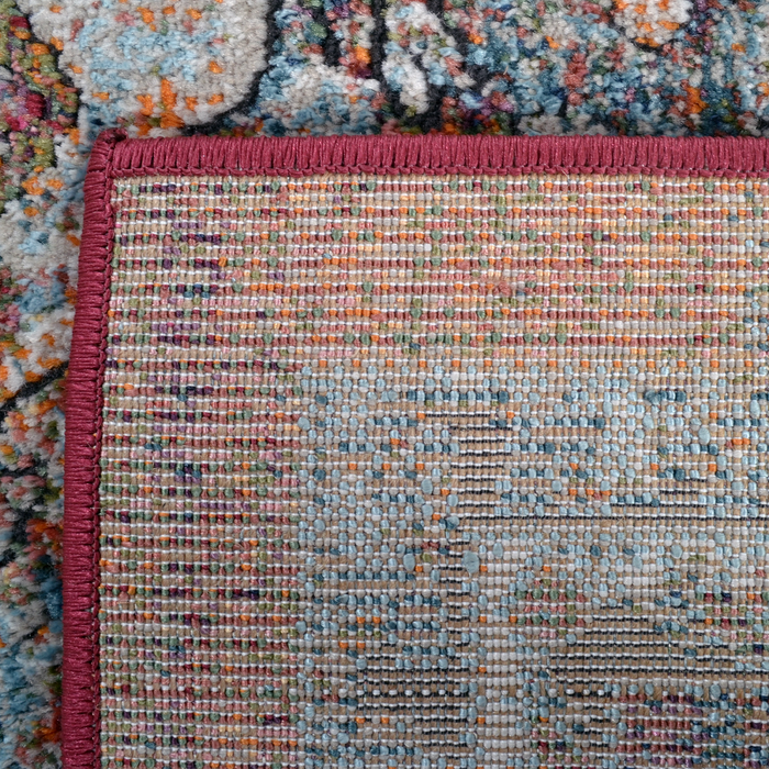 Back of a CamRugs.Ca multi-colour traditional area rug.