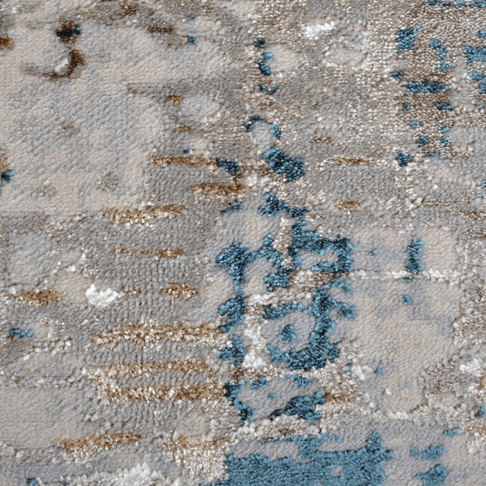 Detail of a CamRugs grey abstract area rug.