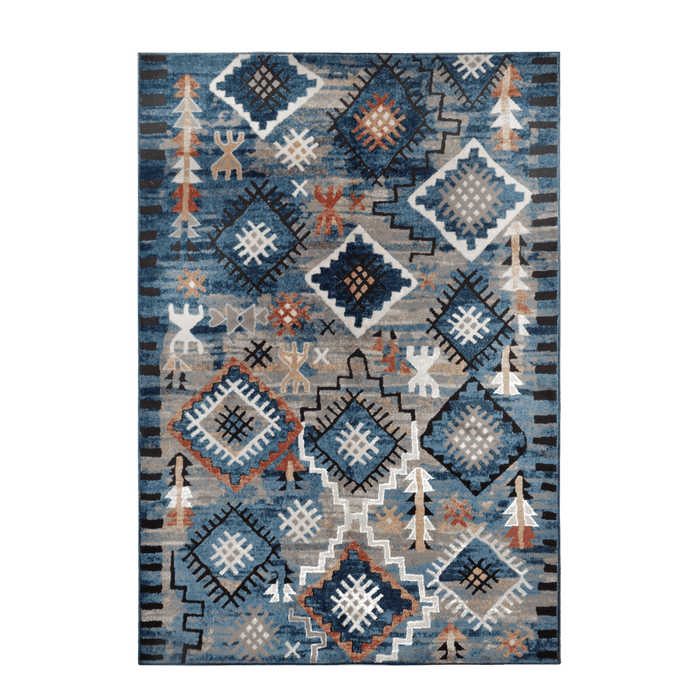 CamRugs blue geometric area rug.