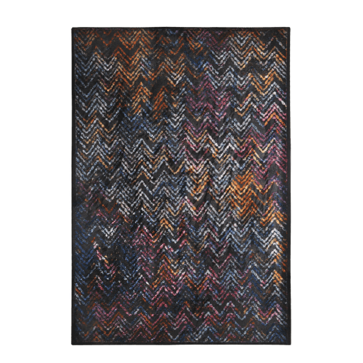 CamRugs black geometric area rug.