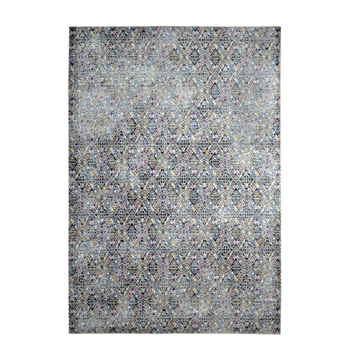 CamRugs black and multi-colour geometric area rug.
