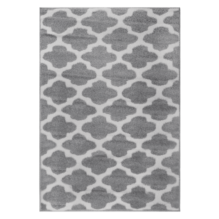 Grey Geometric Accent Mat